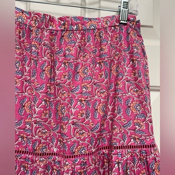 J Crew pink vines block print skirt - Picture 3 of 11
